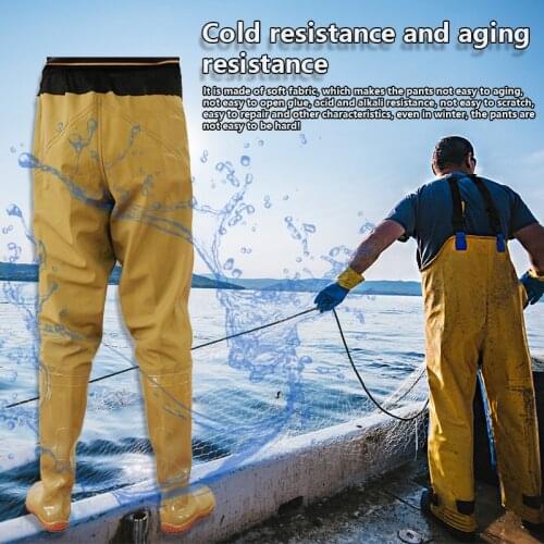 Fly Fishing Waders Pants Breathable Stocking Foot Wader Waterproof Durable Waist Clothing Set with Non Slip Fishing Shoes Boots