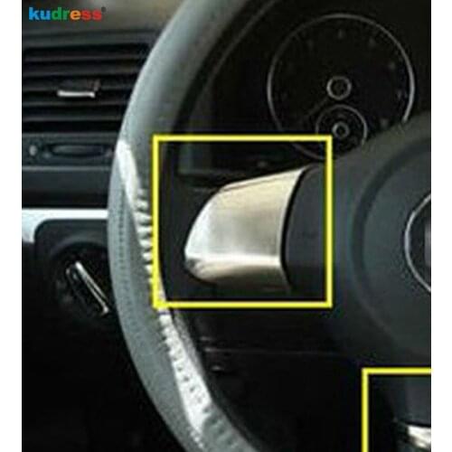For Volkswagen GOLF 6 MK6 2010 2011 2012 2013 For Polo 2008-2010 2011 2012 2013 ABS Chrome Steering Wheel Button Cover Trim