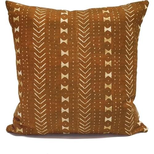 Bohemian Tan Handmade Linen Fabric Cushion Cover Pillowcase 2PCS Set / 45CM X 45CM