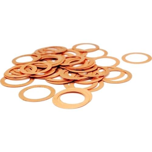 Copper Flat Washer 7*10*0.1 Seal Gasket inner diameter 7mm Sealing Ring Thin Sheet T3 Red copper washer