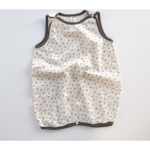 Toddler Baby Girl Casual Cute Floral Pattern Printed Sleeveless Sleeping Bag Summer New Kid Boy Dot Soft Sleeping Bag
