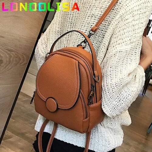 New Designer Fashion Women Leather Backpack Mini Soft Touch Multi-Function Small Backpack Female Ladies Shoulder Bag Girl Purse