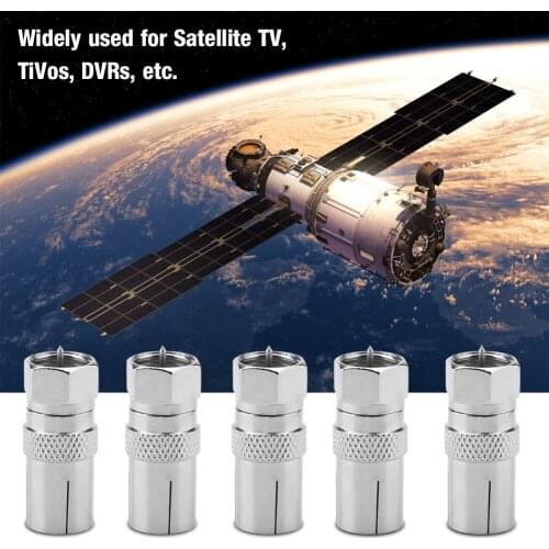 5Pcs F Type Male Plug Connector Socket to RF Coax TV Aerial Female RF Adapters