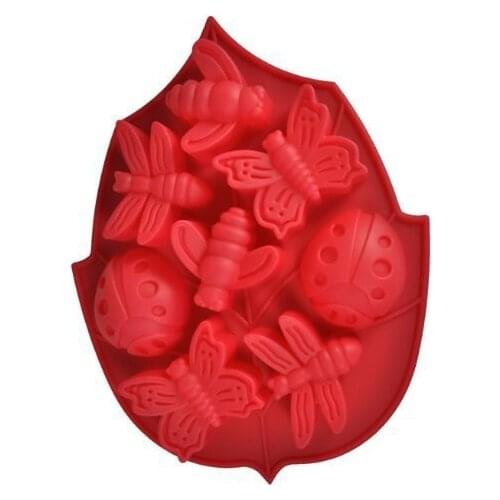 8 Cavity Insect Silicone Cake Mold Pan (Lady Bugs, Butterflies, Bees and Dragonflies)