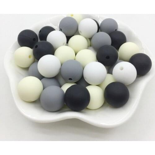 15MM Candy Silicone Beads Unisex Baby Teething Beads 15mm Safe Food Grade Teething 10mm/12mm/15MM Round Silicone Bead 100pcs/lot
