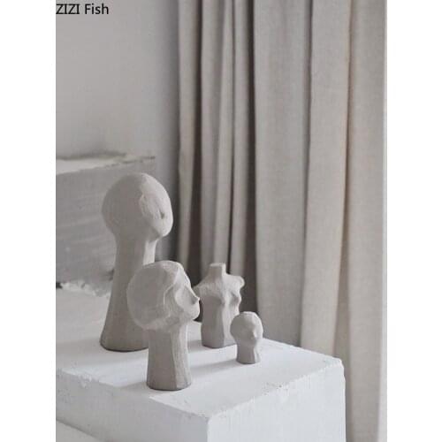 Modern Plaster Human Head Sculpture Ornaments Bookcase Office Desktop Crafts Abstract Body Art Statue Home Decor Accessories New