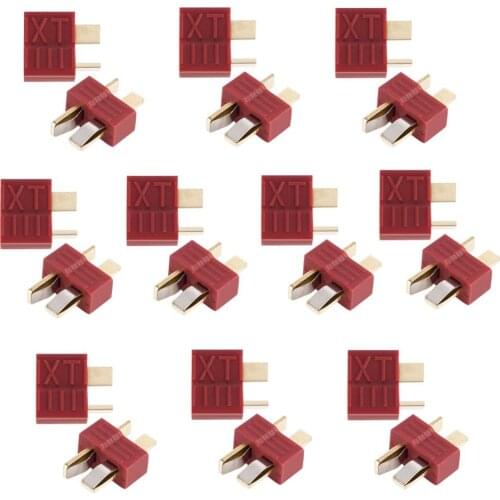 20pcs Anti-skidding Deans Plug T Connector Male & Female For RC LiPo Battery ESC