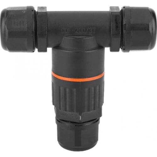 AC 450V 32A IP68 Waterproof Connector T Shape 3 Pin Cable Wire Gland Sleeve Quick Connector Outdoor Junction Box