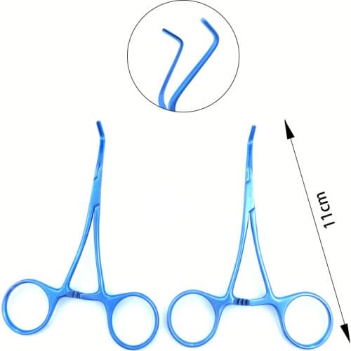 2pcs Titanium Micro Kitzmiller Clamp Left/Right 11cm Angled Jaw neurosurgery surgical instruments