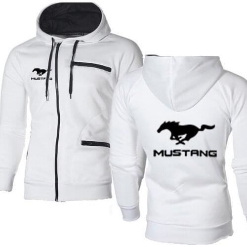 2020NEW Ford Mustang Car Logo Sweatshirt Fashion Spring Autumn Fleece Cotton Zipper Hoodies HipHop Harajuku Male Clothing