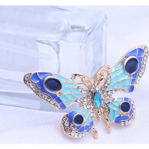 Butterfly Pins Insect Enamel Brooch Rhinestone for women men Clothes Decor Accessories Fashion Jewelry Gift