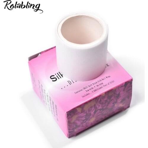 Rolabling 1 Roll Silk Nail Wrap 3cm*1m Adhesive Silk Nail Protector Wrap Fiberglass Nails Tape for Nail Extension Manicure Deco
