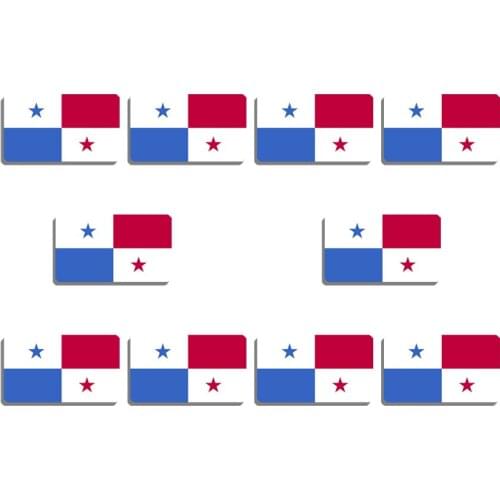 10Pcs Panama Flag Brooch Art Lapel Pins For Backpacks Hat Clothes Patriotic Trinket Acrylic Jewelry Badges