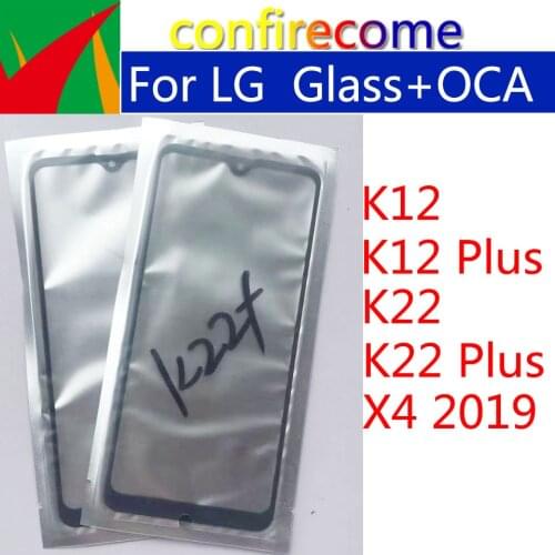 10Pcs\Lot For LG K12 K12 Plus K12+ K22 K22 Plus K22+ X4 2019 LCD Front Touch Screen Lens Glass With OCA Glue Replacement