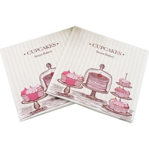 33*33cm 2opcs/lot Cake Pattern Colored Paper Napkin Creative Paper Napkin Birthday Party Decoration Restaurant Decoration