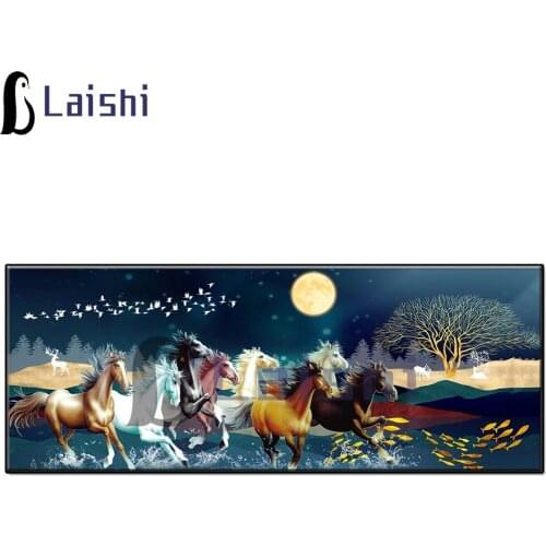 Diamond Painting Nordic abstract art, eight horses Rhinestone 5D DIY Diamond Embroidery,animal Cross Stitch,diamond Mosaic Sale