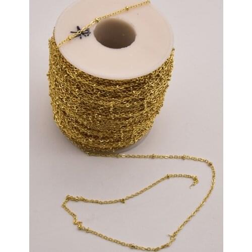 1 Meter/Lot 1.6mm 18K Brass Gold-Plated Necklace Chain Charms For Jewelry Making Bulk Items Wholesale Lots Accessories JA0357