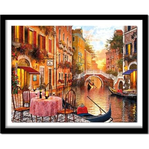 DIADIY Round ,Diamond Embroidery,Venice landscape ,Full,5D,DIY Diamond Painting,Cross Stitch,3D,Diamond ,Decor