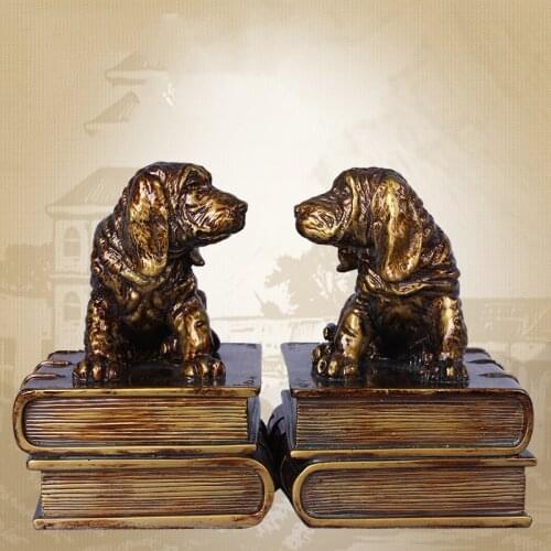 European simple retro dog Bookends shelf book by American Home Furnishing Bookends ornament