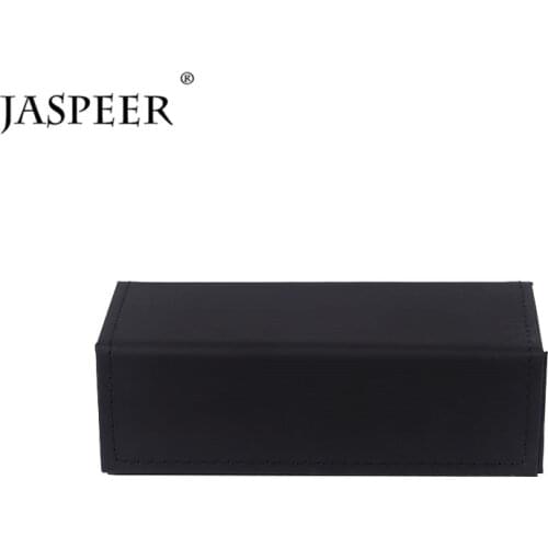 JASPEER Black Foldable Sunglasses Box Glasses Case Bag Eyeglasses Container PU Material Sunglasses Case Black Red Color Case