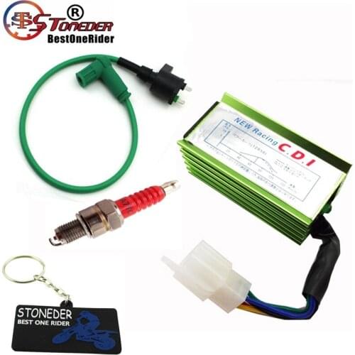 STONEDER Racing Ignition Coil 5 Pin AC CDI A7TC Spark Plug For 50cc 70cc 90cc 110cc 125cc 140cc 150cc ATV Go Kart Pit Dirt Bike