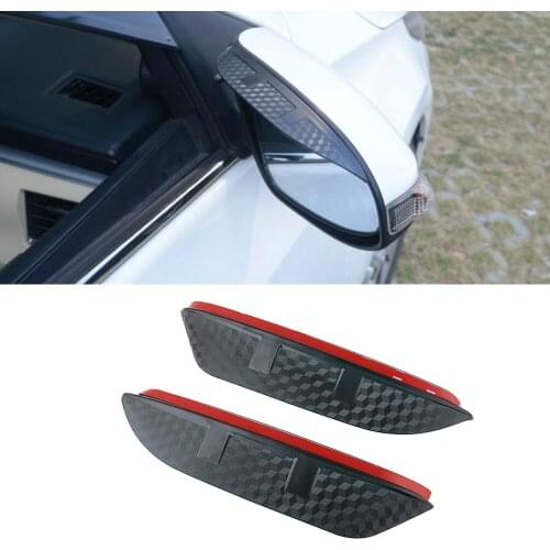 For Toyota Hilux 2004-2021 Auto Car Side Rear View Mirror Rain Visor Carbon Fiber Texture Eyebrow Sunshade Guard Cover Shield