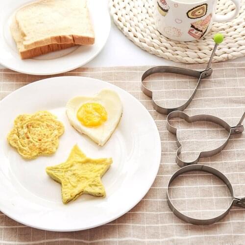 Kitchen 4 Kind Shaped Stainless Steel Cooking Fried Egg Pancake Ring Mold Shaper Cookie Sandwich Cooking Tools