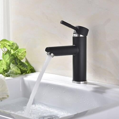 Matt Black Palted Bathroom Basin Faucet Brass High Quality Toilet Fashion Design Water Mixer Single Handle Deck Mounted