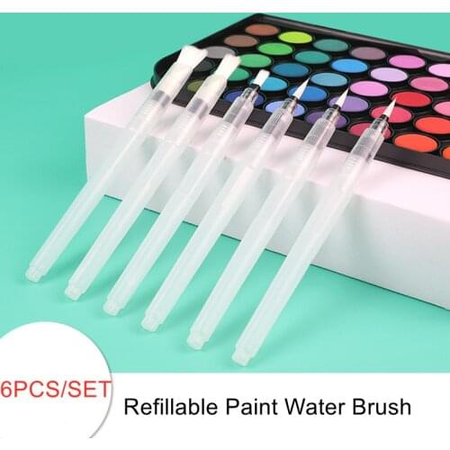 1/3/6 PCS Refillable Paint Brush Water Color Brush Soft Watercolor Brush Ink Pen for Painting Calligraph Drawing Art Supplies