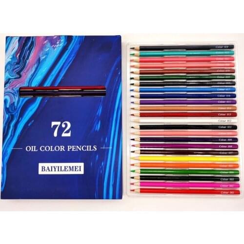 72 Oil Color Pencils Set Artist Painting Sketching Wood Color Pencil School Children Art Supplies