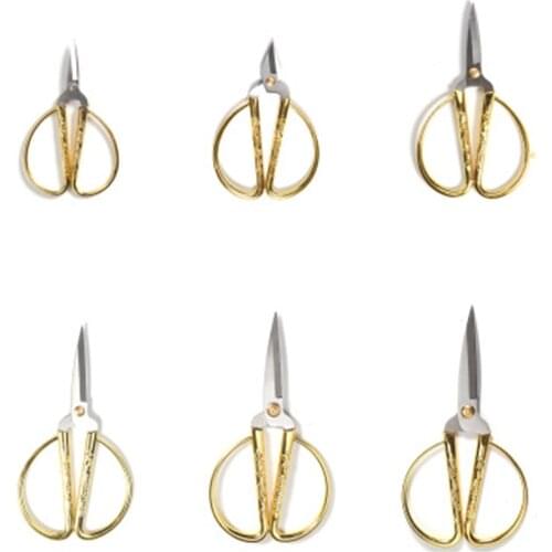 8.6/12.5CM Professional Tailor Gold Scissors Stainless Steel Vintage High Quality Sharp Strong Shear Fabric Leather schaar