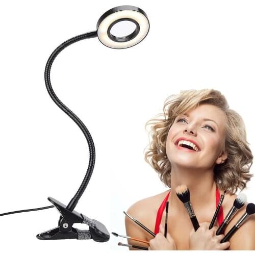 Portable Clip Table Lamp USB Rechargeable Dimming Desk Light Perfect for Night Reading Eyebrow Tattoo Nail Art Beauty Makeup