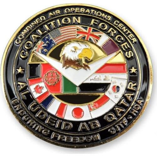 Promotional Custom Gold Navy Air Force Commemorative Coin Painted Patriotism USA Physical