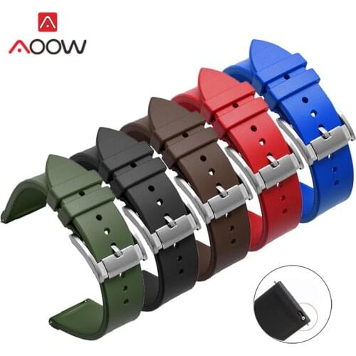 20mm 22mm Fluoro Rubber Strap for Huawei Watch GT 2 Samsung Watch3 45mm Amazifit GTR Sport Waterproof Men Replace Bracelet Band