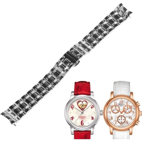 WENTULA watchband for TISSOT HEART POWERMATIC 80 T050207A stainless steel solid band watch bands woman 16MM