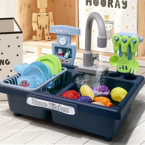 Family Toy Mother Garden Simulation Kitchen Mini Electric Circulating Water Dishwasher Parent Child Interactive Game Kid Gift