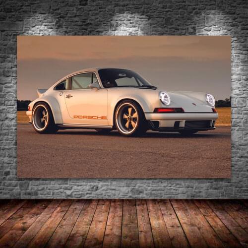 Modern Art Decorative Paintings Supercars 911 White Car side view Wall Picture Canvas Posters and Prints Living Room Decor