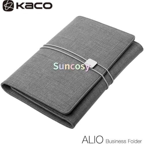 Kaco ALIO Business Floder, Notebook A5 Meeting Minutes with Kaco Gel Pen Storage Card Holder, Waterproof and Antifouling
