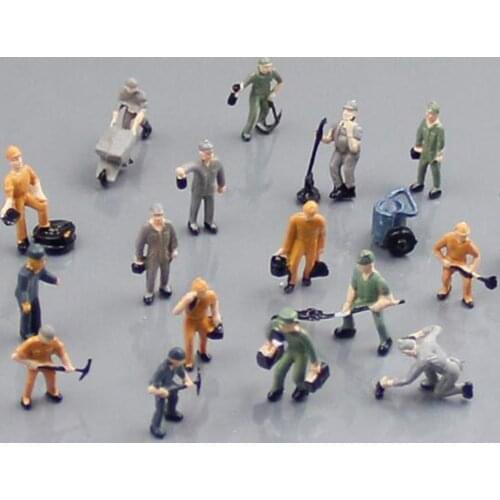 1:87 Mini Painted Platelayer Action Figure Model for Railroad Street Layout