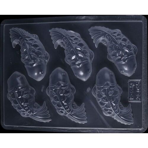 1pc DIY 3D 6 Koi Fish Plastic Jelly Handmade Sugarcraft Mold Cake Cookie Mould 23.5cmx18cm