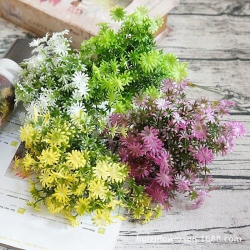 1pc mimosa stargrass artificial flower branch home hotel decoration floral arrangement ornament wedding photography prop
