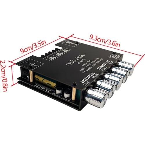 2*50W+100W Bluetooth 5.0 TPA3116D2 Power Subwoofer Amplifier Board 2.1 Channel Class D TPA3116 Audio Stereo Equalizer Amp