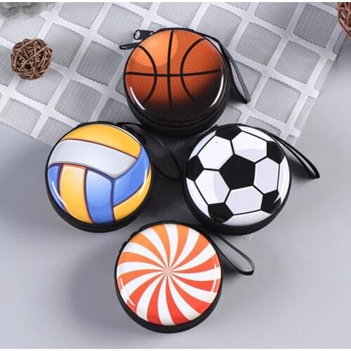 4PC Portable Round Balls Coin Purse Storage Box Candy Suitcase Football/Basketball Metal Candy Container Party/Wedding Gifts