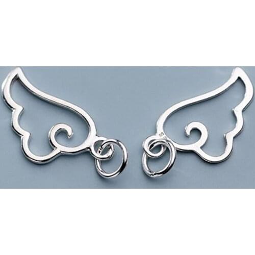 925 Sterling Silver Pretty Hollow Out Cloud Wings Charms Fit Necklace Bracelets Making Women Decoration Jewelry Silver Pendants