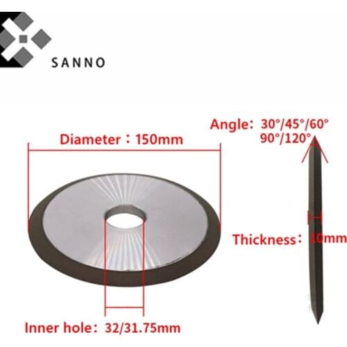 Diamond grinding wheel 30 / 60 angle 150x31.75mm special shape grinding machine cutting tool grinding wheel tapered on both side