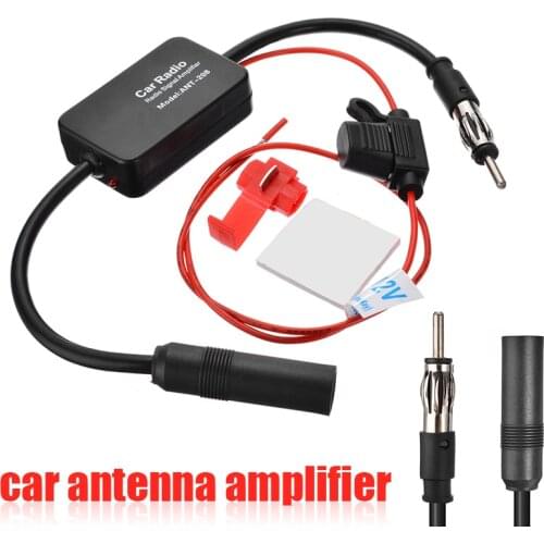 12V FM & AM Car Radio Signal Antenna Aerial Car Antenna Signal Amp Booster Radio Amplifier Kit Accessories