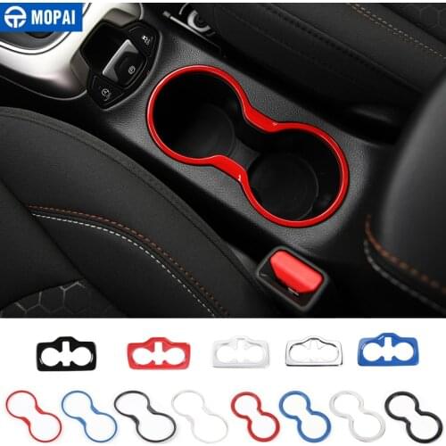 MOPAI ABS Car Inner Front & Rear Water Cup Holder Panel Decoration Cover Trim Stickers For Jeep Compass 2017 Up Car Styling