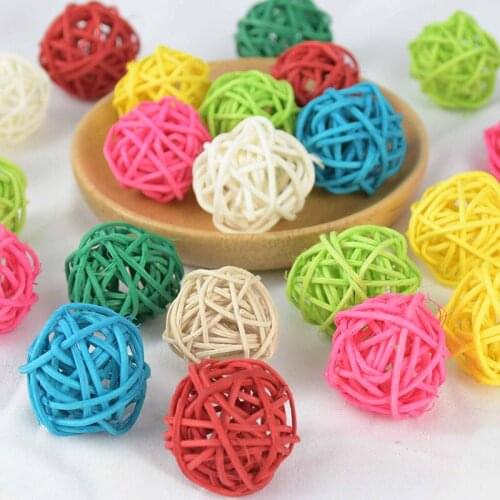 Rattan Ball 10-Pack 1.2/2 Inch Wicker Ball Decorative Ball Orbs Vase Fillers Christmas/Birthday/Home/Wedding DIY Ornaments