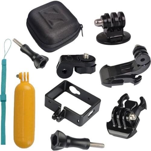 10 in 1 Waterproof Bag Case Float Bobber Monopod Frame Mount Sets for Xiaomi yi Action Camera Accessories