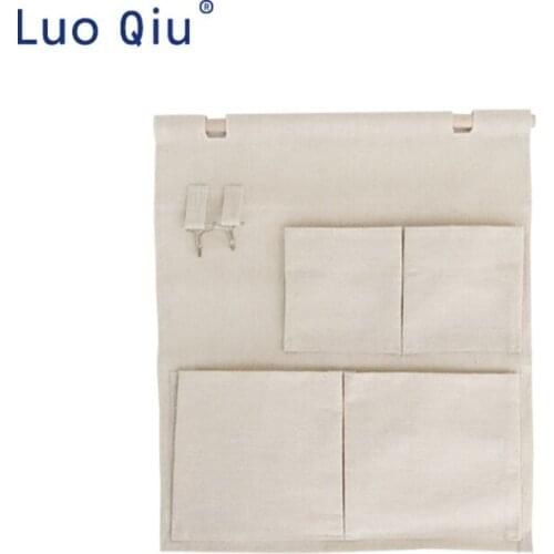 Cotton and hemp primary color holding bag hanging wall type multi-purpose collection bag hanging wall bag